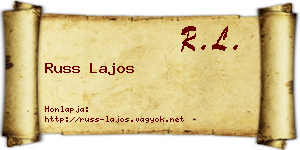 Russ Lajos névjegykártya
